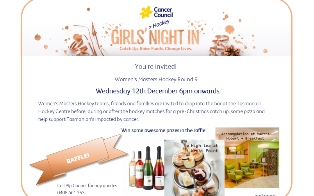 Cancer Councils Girls Night In – Next Wednesday!